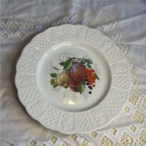 Vintage Elegant White Fruit Design Dinner Plate